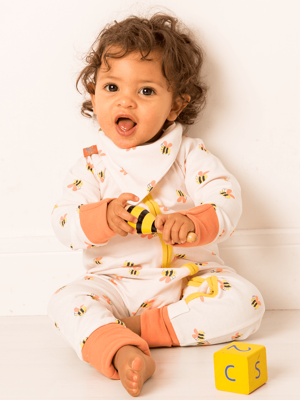Honey Bee Zip-Up Romper Jumpsuit